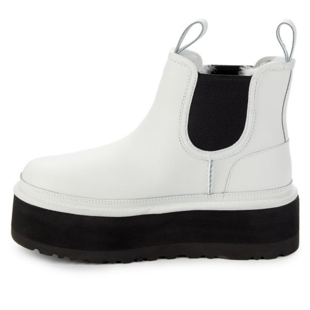 UGG NEUMEL SHEARLING PLATFORM CHELSEA BOOTS WHITE SZ 10 - Picture 5 of 17